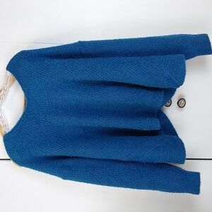 Almost Famous |Womens TEAL Blue Open Back Slouchy Sweater Mod Sz.2X